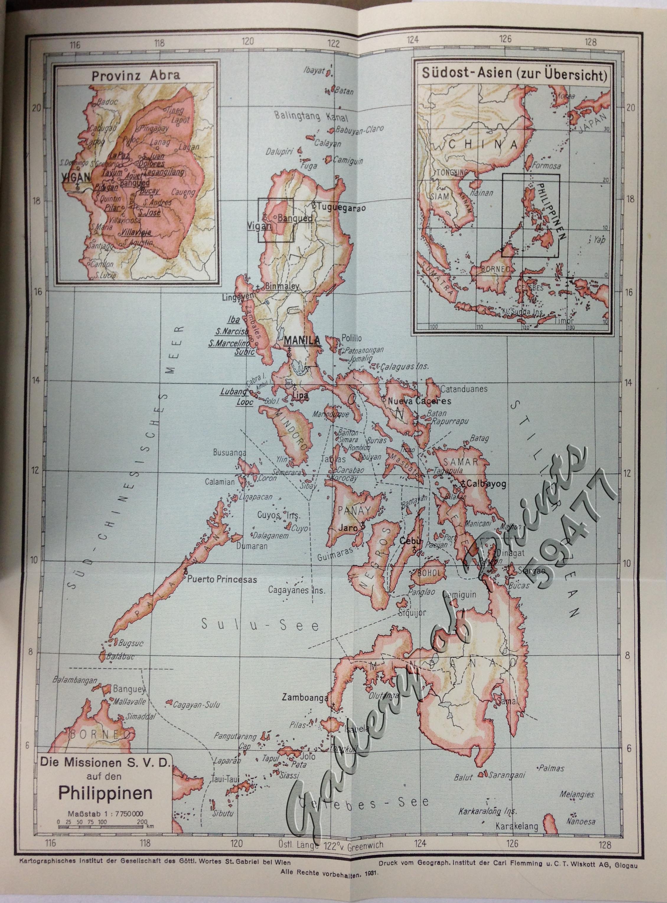 Die Missionen S.V.D auf den Philippinen. [insets:] [1] Provinz Abra, [2 ...