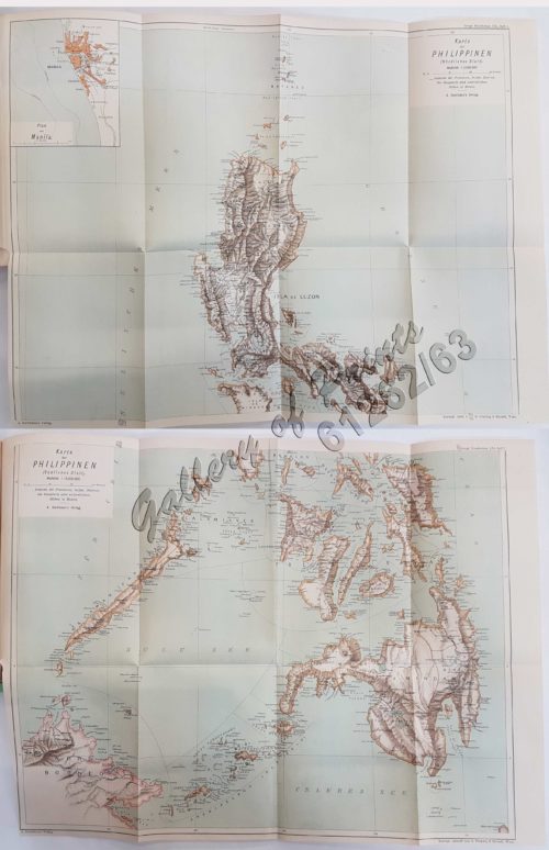 1) Karte der Philippinen (Nördliches Blatt), inset: Plan von Manila; 2 ...