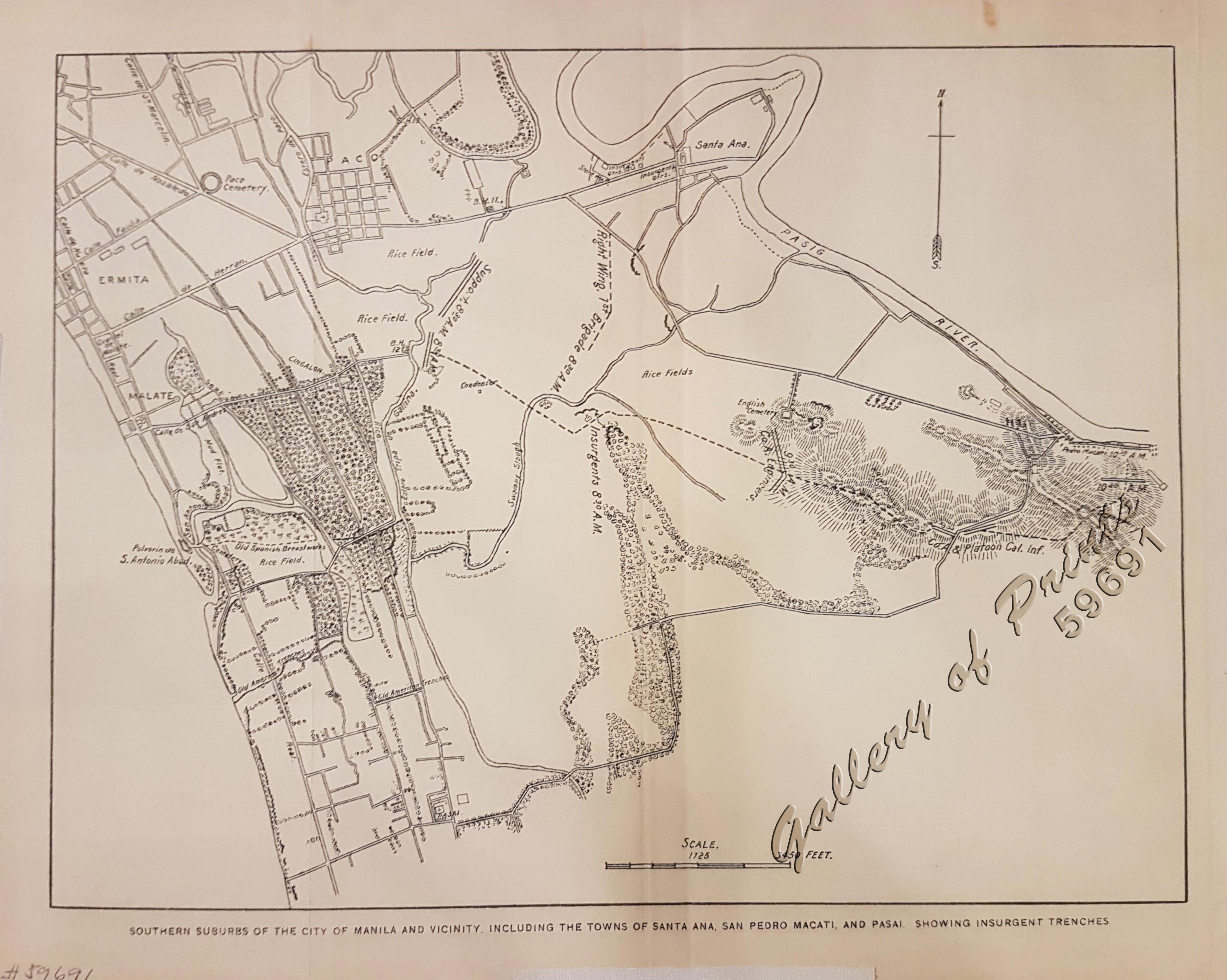 Punta Sta Ana Manila Map Southern Suburbs Of The City Of Manila And Vicinity, Including The Towns Of Santa  Ana, San Pedro Macati, And Pasai. Showing Insurgent Trenches.[Without  Descriptions] – Gallery Of Prints