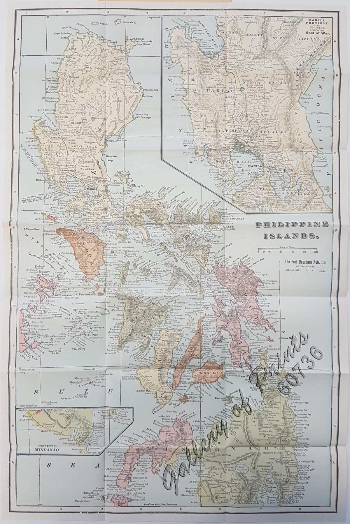 Philippine Islands Inset: 1) Manila Province And Vicinity Showing Seat 