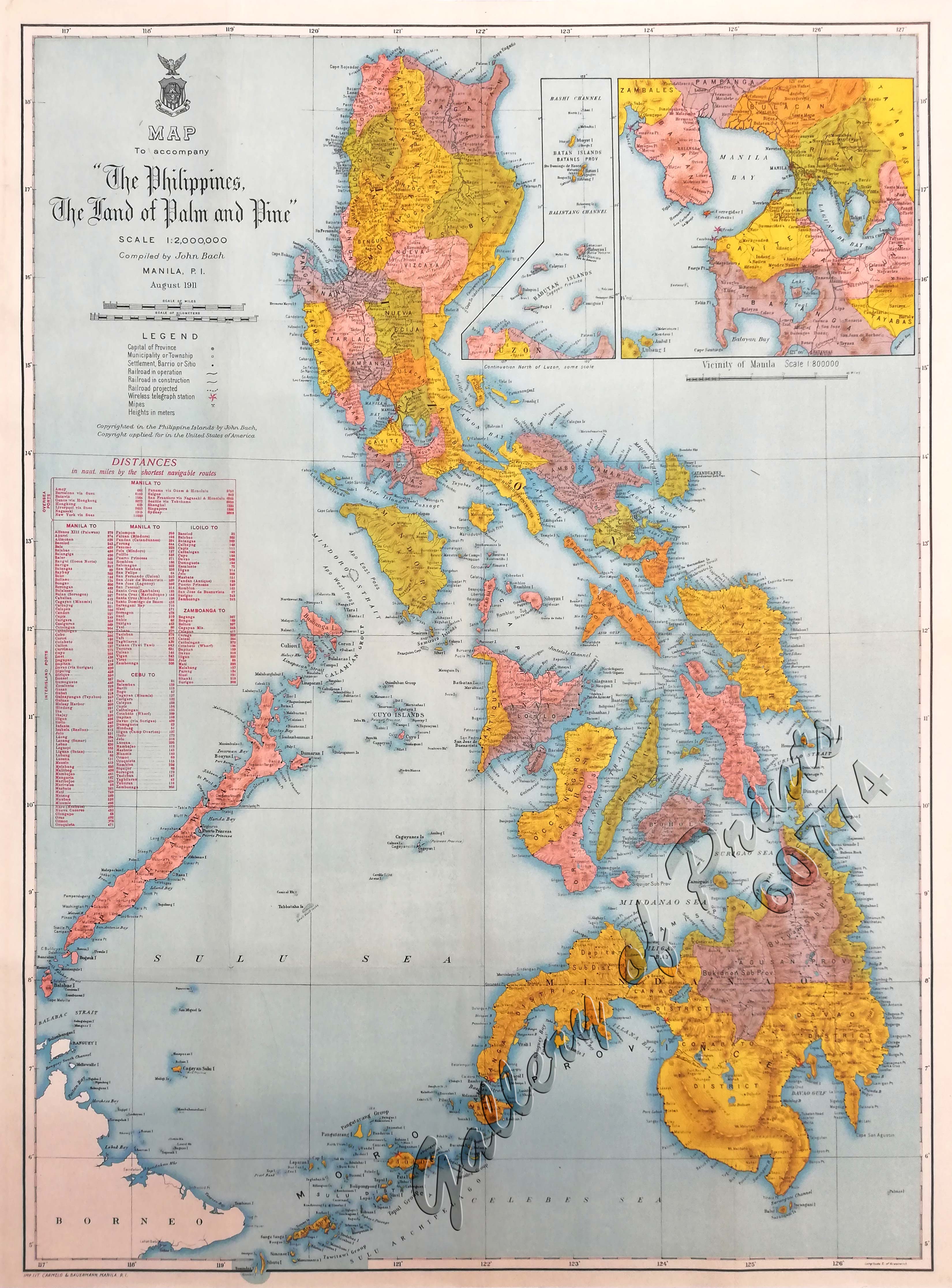 1942 Vintage Philippines Map Of The Philippine Islands 55 Off