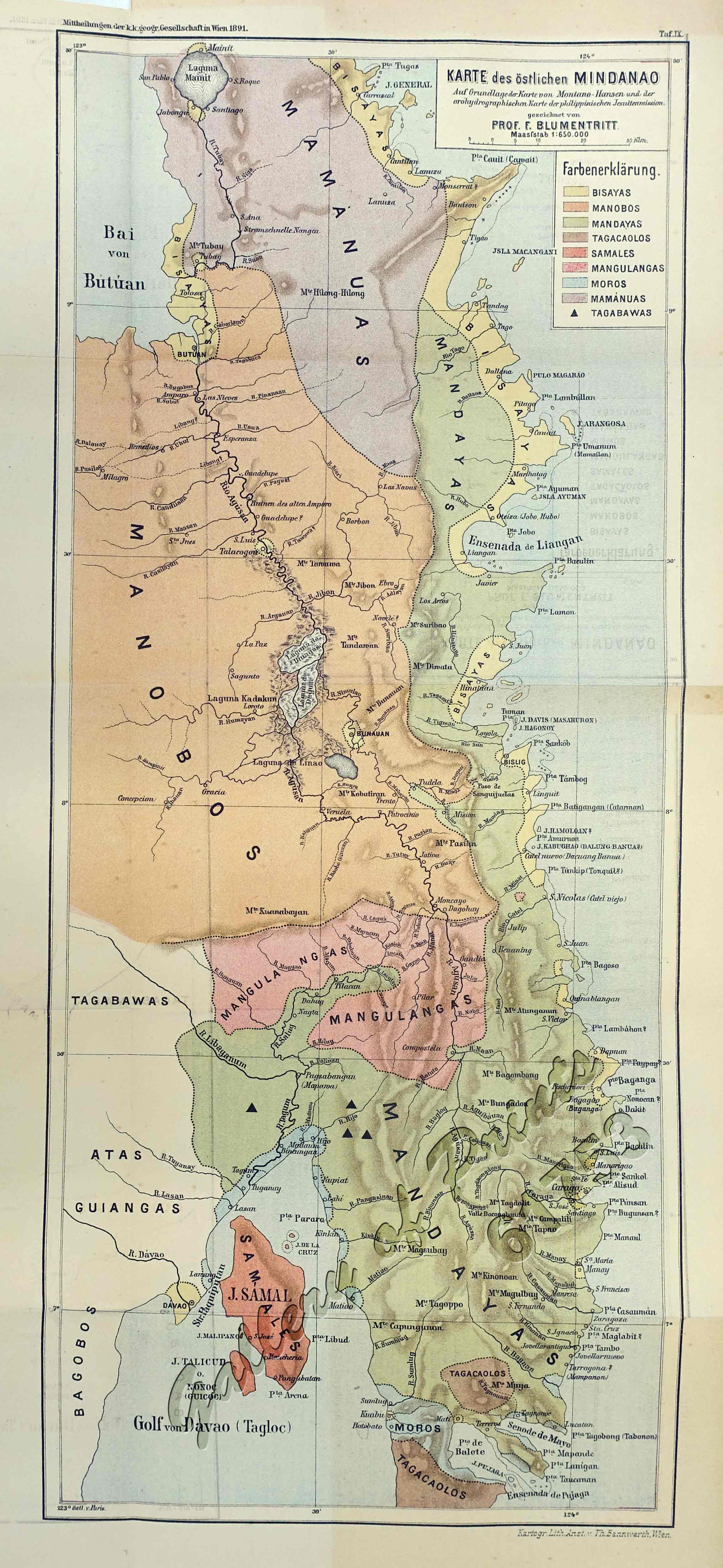 Eastern Mindanao Provinces Map Karte Des Östlichen Mindanao [Map Of Eastern Mindanao] – Gallery Of Prints