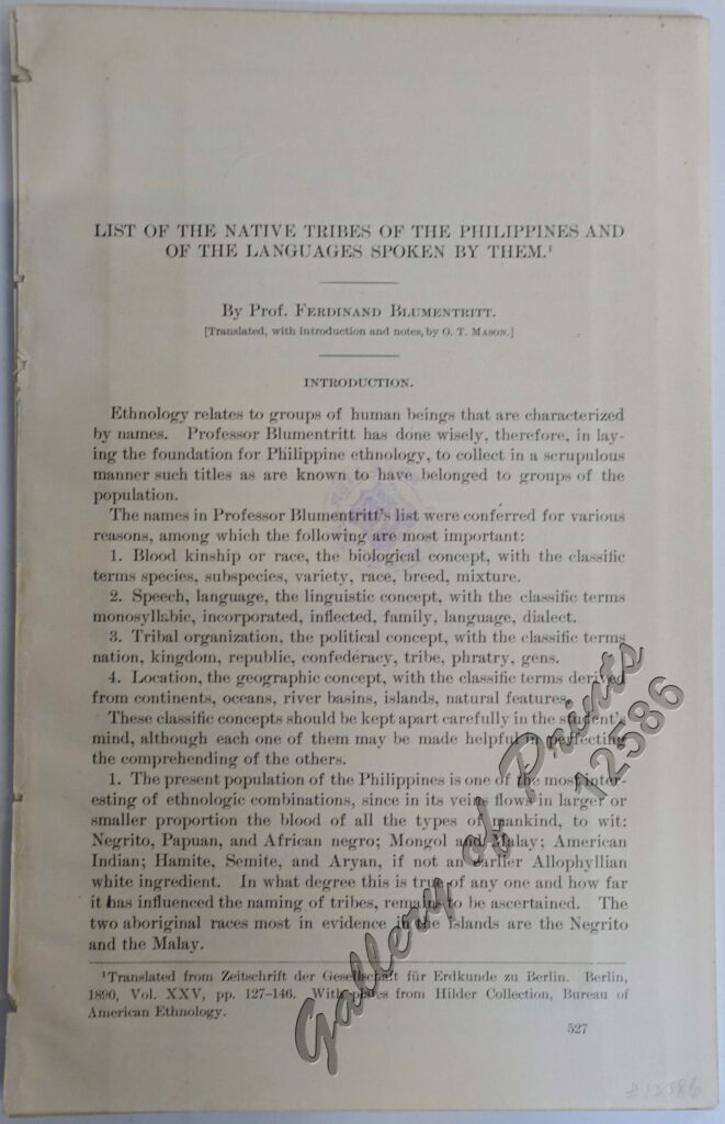 List of the Native Tribes of the Philippines and of the Languages ...